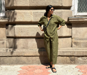 Drop Crotch Pants - Olive