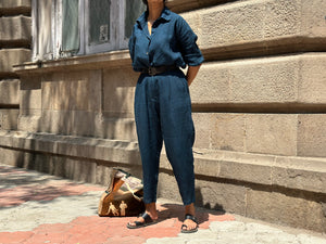 Drop Crotch Pants - Navy